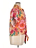 Boston Proper 100% Polyester Tropical Orange Short Sleeve Blouse Size XL - photo 4
