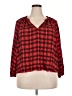 Old Navy Plaid Red 3/4 Sleeve Blouse Size XXL - photo 1