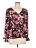 CeCe Burgundy Long Sleeve Blouse Size L - photo 1