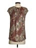 LC Lauren Conrad 100% Polyester Brown Short Sleeve Blouse Size S - photo 2