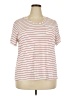 Unbranded Stripes Ivory Short Sleeve T-Shirt Size 2X - photo 1