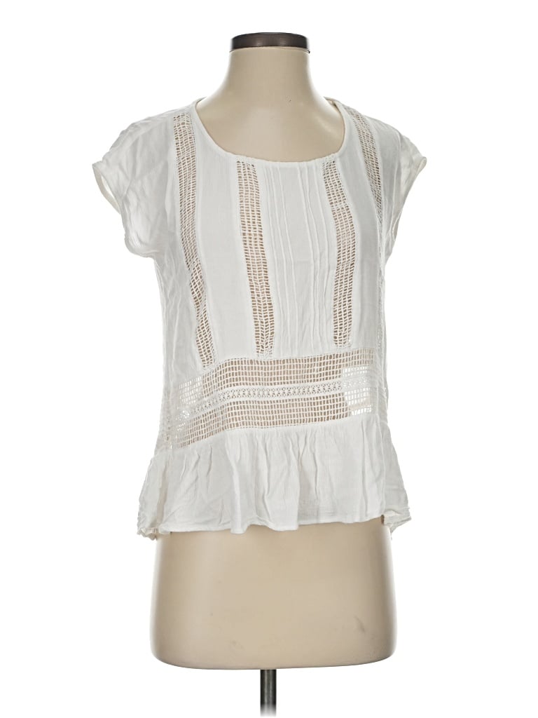 Pre-owned Staring At Stars Short Sleeve Blouse In White