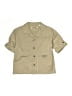 Zara 100% Cotton Solid Tan Short Sleeve Button-Down Shirt Size 95 cm / US 2 (estimated) - photo 1