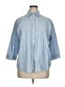 Assorted Brands 100% Cotton Blue 3/4 Sleeve Button-Down Shirt Size 1X - photo 1