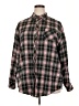Unbranded 100% Polyester Plaid Green Long Sleeve Blouse Size XXL - photo 1