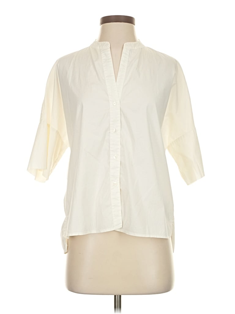 Pre-owned James Perse Short Sleeve Blouse In White