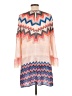 S-Twelve 100% Polyester Graphic Pink Casual Dress Size L - photo 2