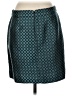 J.Crew Collection 100% Silk Graphic Teal Silk Skirt Size 4 - photo 2