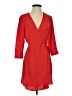 Topshop 100% Polyester Solid Red Casual Dress Size 4 - photo 1