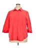 Worthington Red 3/4 Sleeve Button-Down Shirt Size 3X - photo 1