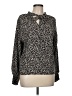 Gap 100% Rayon Animal Print Black Long Sleeve Blouse Size M - photo 1