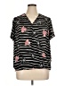 Apt. 9 100% Polyester Black Short Sleeve Blouse Size XL - photo 1
