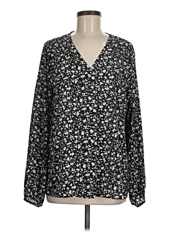 Cotton Bleu Long Sleeve Blouse (view 1)
