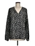 Cotton Bleu 100% Polyester Black Long Sleeve Blouse Size M - photo 1