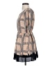 Lil 100% Silk Tweed Tan Short Sleeve Silk Top Size 2 - photo 5