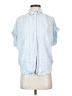 Time and Tru 100% Rayon Stripes Blue Short Sleeve Blouse Size S - photo 1