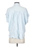 Time and Tru 100% Rayon Stripes Blue Short Sleeve Blouse Size S - photo 2