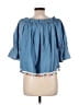 San Joy Blue 3/4 Sleeve Blouse Size L - photo 2