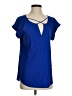 Express Solid Blue Short Sleeve Blouse Size S - photo 1