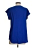 Express Solid Blue Short Sleeve Blouse Size S - photo 2