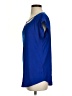 Express Solid Blue Short Sleeve Blouse Size S - photo 5