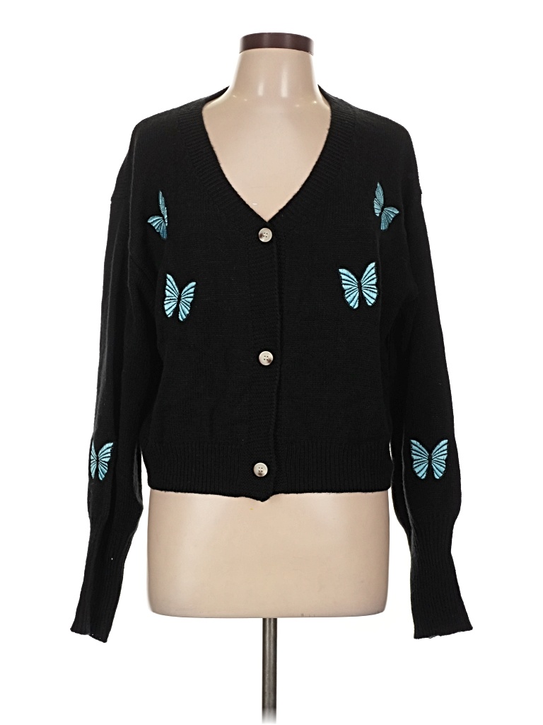 Pre-owned Shein Cardigan Sweater In Black