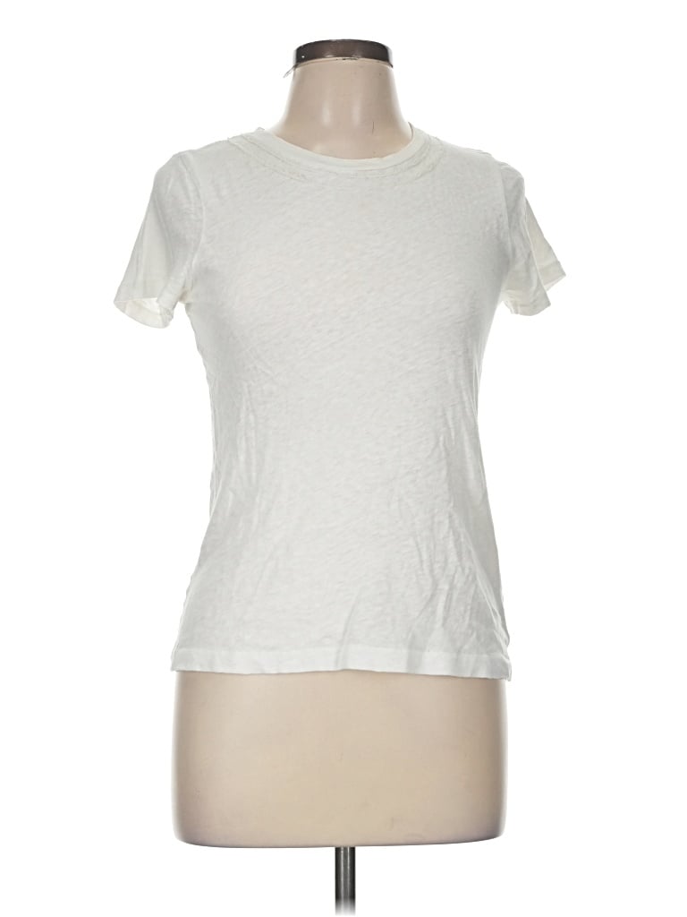 Pre-owned Jcrew Short Sleeve Top Ivory Crew Neck Tops In White