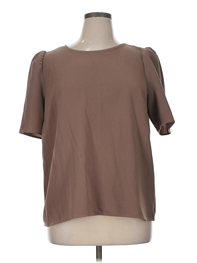 Pre-owned Dr2 Short Sleeve Blouse In Brown