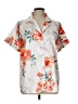Unbranded Floral White Short Sleeve Blouse Size L - photo 1