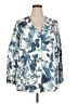 NORACORA 100% Polyester Floral Blue 3/4 Sleeve Blouse Size XXL - photo 1