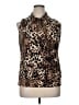 Perseption Concept Animal Print Brown Sleeveless Blouse Size XL - photo 1