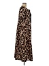 Shein 100% Polyester Animal Print Brown Casual Dress Size 6 - photo 4