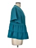 Shein Teal Short Sleeve Blouse Size L - photo 4