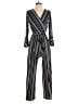 Thalia Sodi Stripes Silver Jumpsuit Size S - photo 1