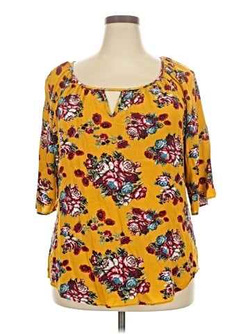 Cool Melon 3/4 Sleeve Blouse (view 1)
