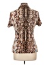 Laura Scott Animal Print Brown Short Sleeve Blouse Size L - photo 2
