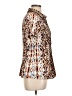 Laura Scott Animal Print Brown Short Sleeve Blouse Size L - photo 4