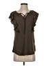 Express 100% Polyester Brown Short Sleeve Blouse Size XS - photo 1