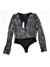 BCBG 100% Polyester Black Silver Bodysuit Size XS - photo 1