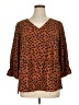 Evri 100% Polyester Brown 3/4 Sleeve Blouse Size 0X - photo 1
