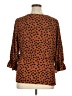 Evri 100% Polyester Brown 3/4 Sleeve Blouse Size 0X - photo 2