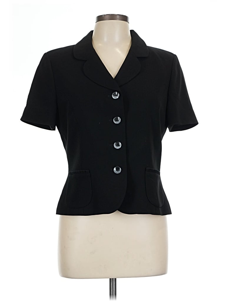 Pre-owned Albert Nipon Short Sleeve Blouse In Black