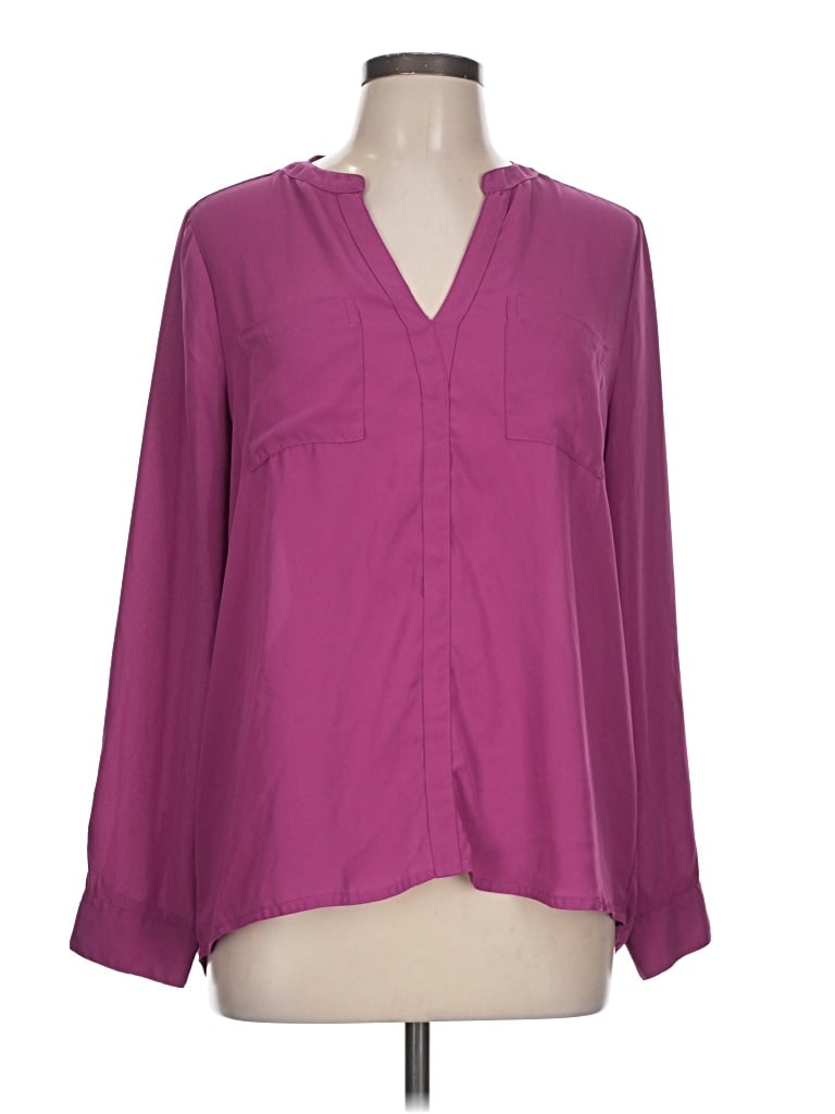 Pre-owned Harve Benard 3/4 Sleeve Blouse In Purple