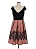 Assorted Brands 100% Polyester Graphic Brown Orange Cocktail Dress Size XXS (estimated) - photo 2