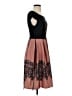 Assorted Brands 100% Polyester Graphic Brown Orange Cocktail Dress Size XXS (estimated) - photo 4