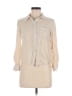 Style&Co 100% Rayon Stripes Ivory Long Sleeve Button-Down Shirt Size M - photo 1
