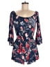 Lulus 100% Rayon Floral Blue Romper Size M - photo 1