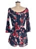 Lulus 100% Rayon Floral Blue Romper Size M - photo 2
