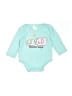 Assorted Brands 100% Cotton Graphic Teal Blue Long Sleeve Onesie Size 3-6 mo - photo 1
