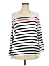 Absolutely Creative Worldwide Stripes White Pullover Sweater Size 2X - photo 1